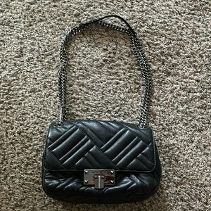 Well loved black leather Michael Kors quilted chain bag